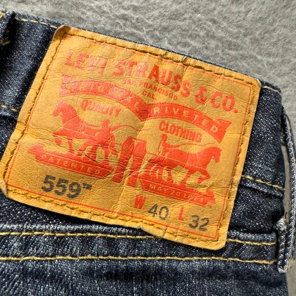 Levi's 559 Jeans Mens 40x32 ACTUAL Relaxed Straight Faded Wash Denim - Picture 4 of 9